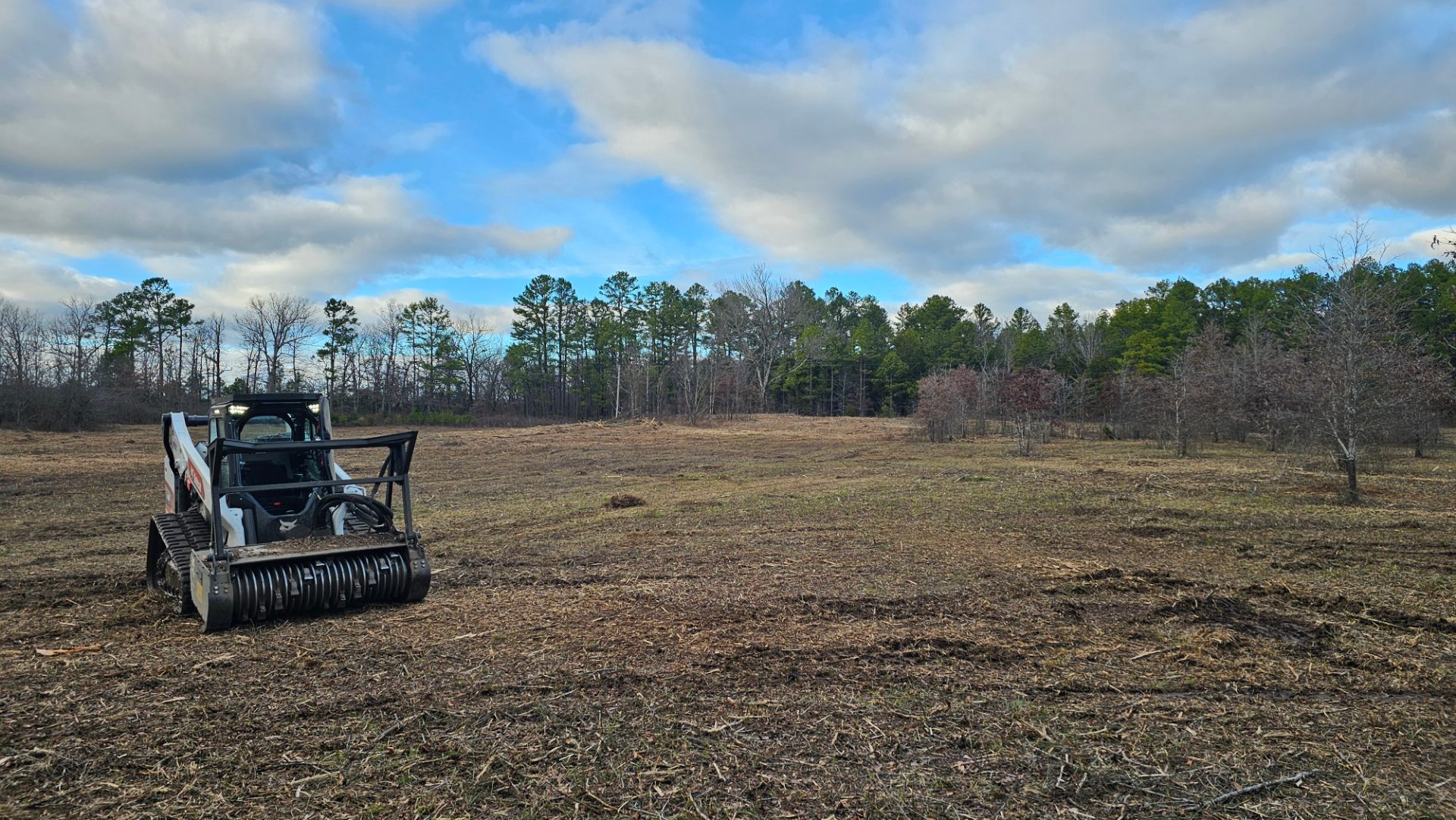 Bobcat T86 working a freshly mulched field