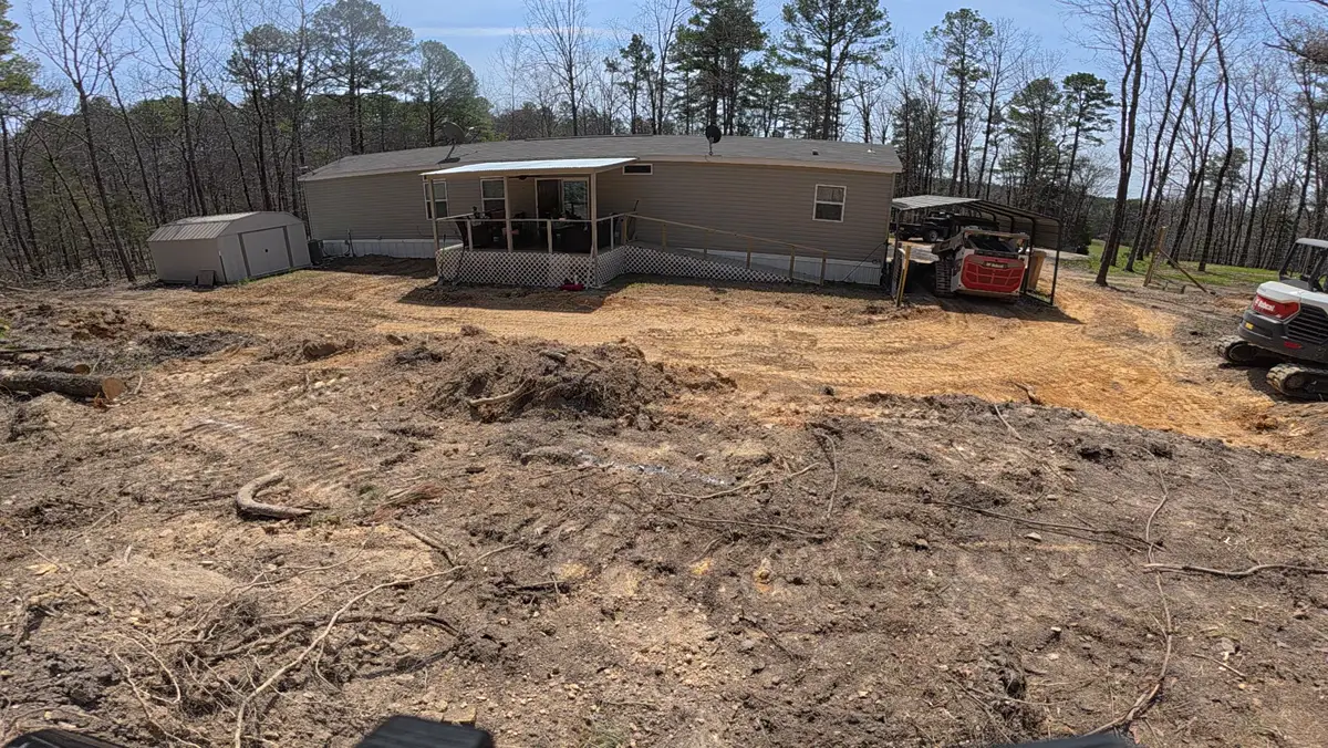 Cleared, rough-graded ground on a residential lot